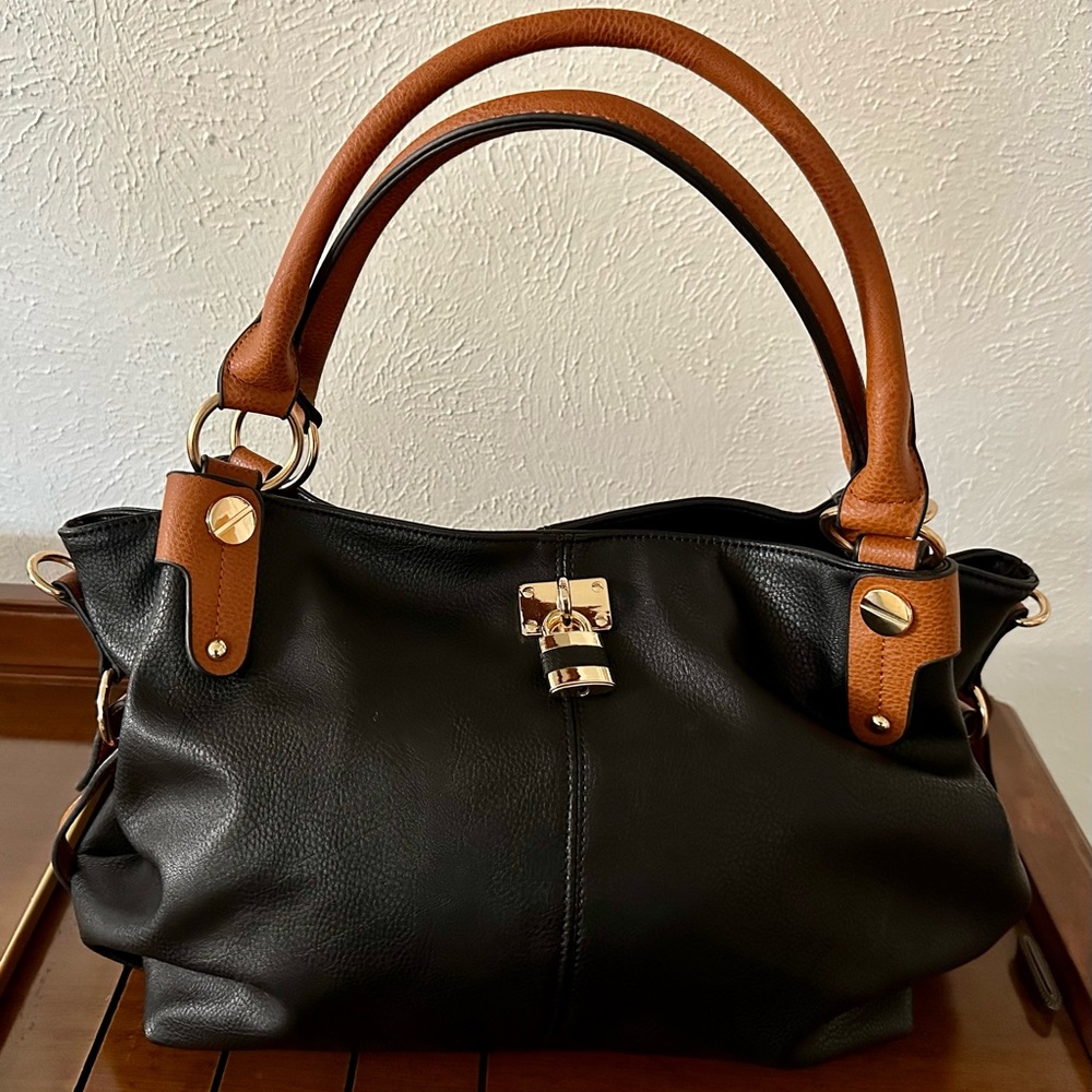 Kathy Ireland X-Large Satchel Black and Brown in EUC